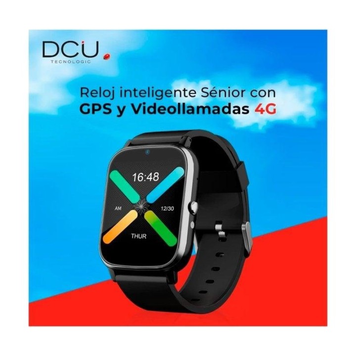 DCU Reloj Smartwatch con GPS y Videollamadas 4G para Personas Mayores Gris