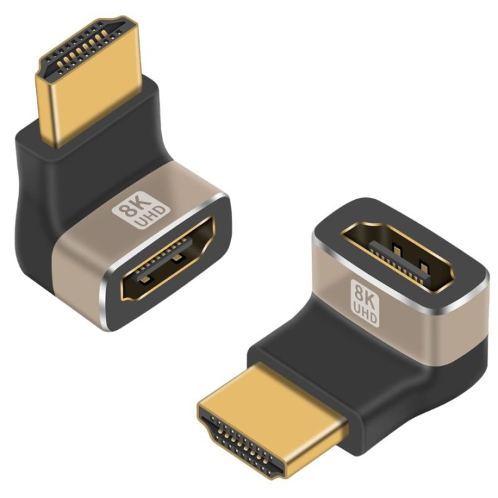 PcCom Essential Adaptador HDMI Macho a Hembra Acodado a 8K V2.1