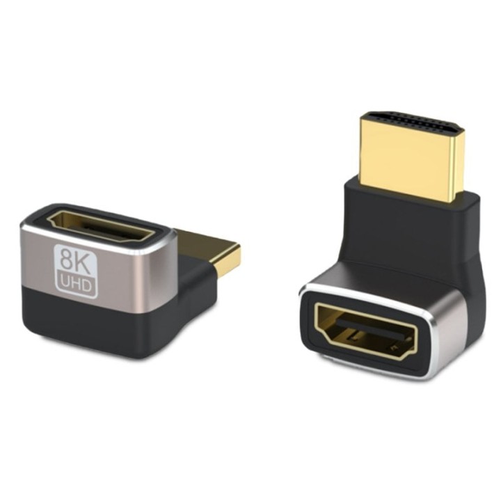 PcCom Essential Conversor HDMI 8K 2.1 Macho a Hembra Acodado Tipo L Inverso