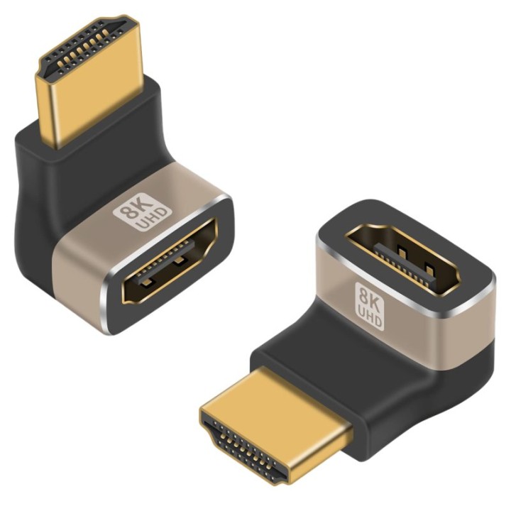 PcCom Essential Conversor HDMI 8K 2.1 Macho a Hembra Acodado Tipo L Inverso