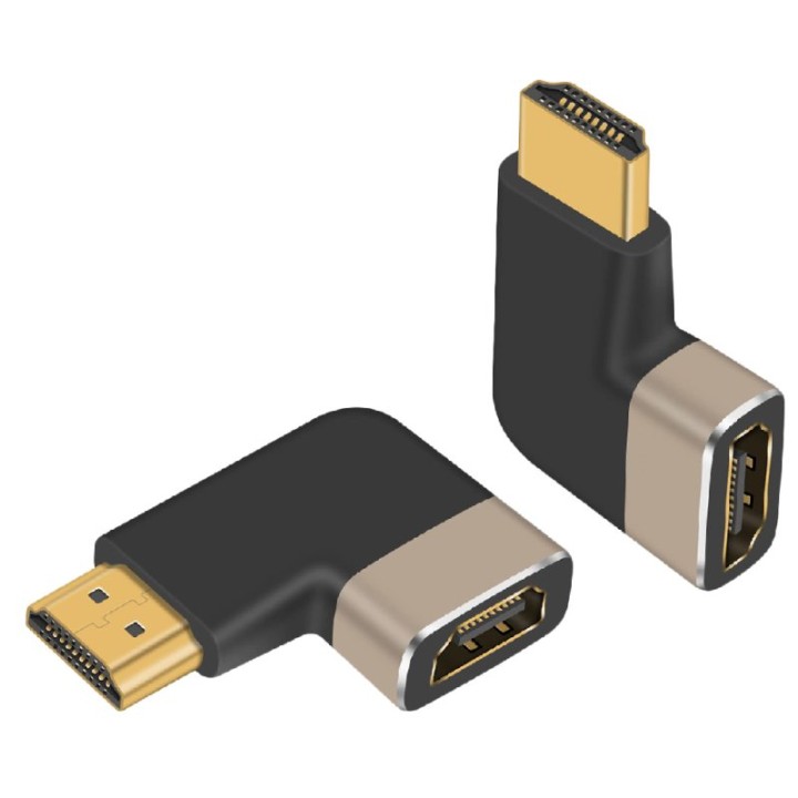 PcCom Essential Adaptador HDMI 8K 2.1 Macho a Hembra Acodado Tipo T