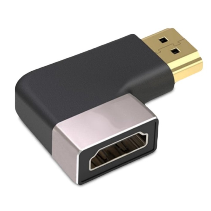 PcCom Essential Adaptador HDMI 8K 2.1 Macho a Hembra Acodado Tipo T Inverso