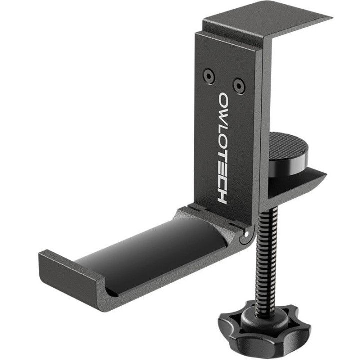 Owlotech Soporte Auriculares Colgador Mesa Estilo Percha Aluminio Anodizado Negro