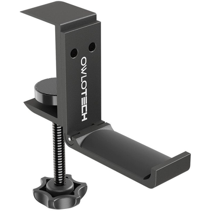 Owlotech Soporte Auriculares Colgador Mesa Estilo Percha Aluminio Anodizado Negro