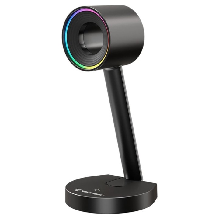 Tempest Soporte Auriculares Gaming HUB USB RGB Carga Qi Sobremesa Negro