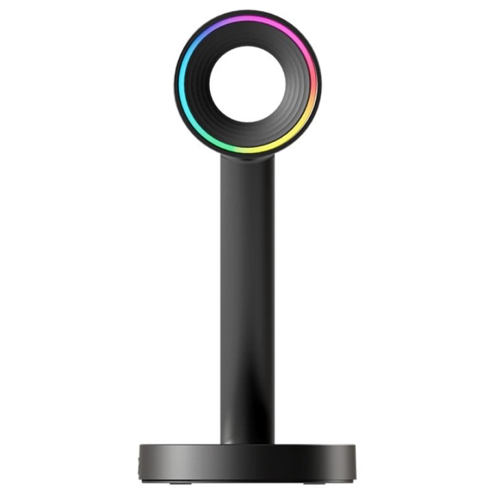 Tempest Soporte Auriculares Gaming HUB USB RGB Carga Qi Sobremesa Negro