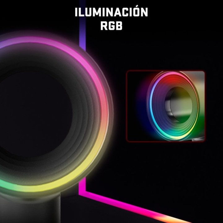 Tempest Soporte Auriculares Gaming HUB USB RGB Carga Qi Sobremesa Negro