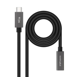 Nanocable Cable Alargador USB-C 4K/60Hz Macho/Hembra Negro 1m