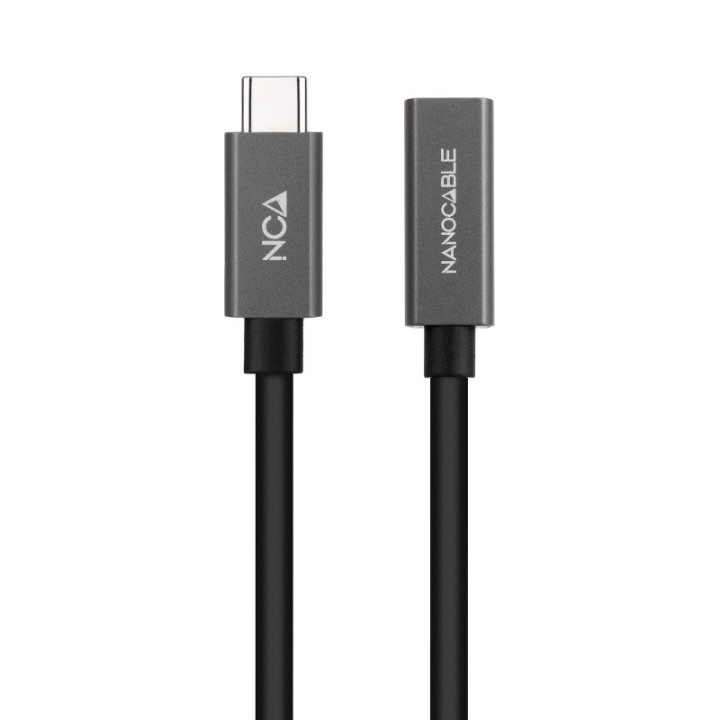 Nanocable Cable Alargador USB-C 4K/60Hz Macho/Hembra Negro 1m