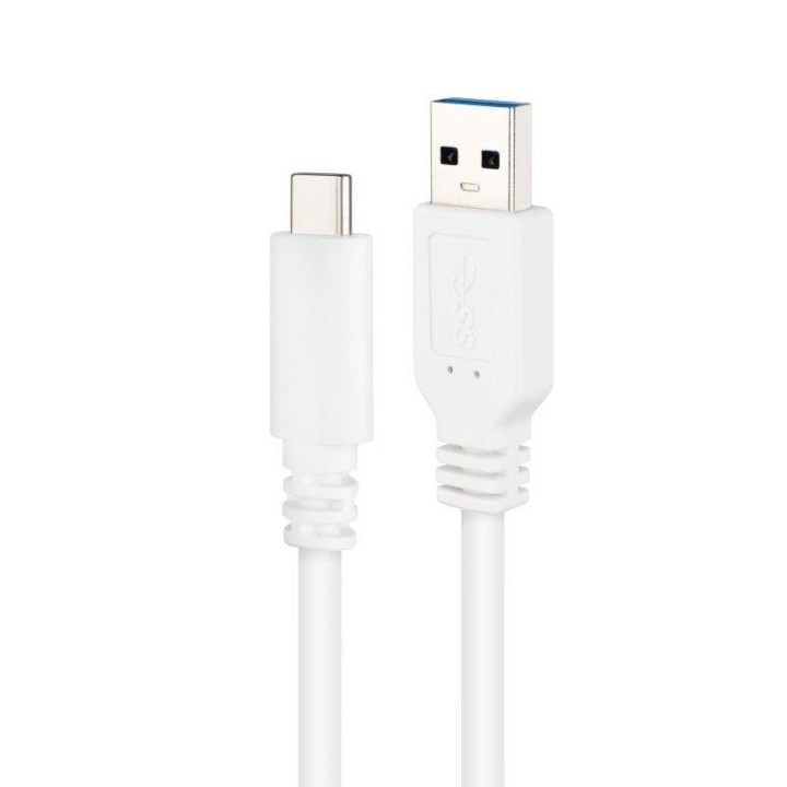 Nanocable Cable USB 3.1 Gen 2 USB-C a USB-A 1,5 m Blanco 10Gbps 3A