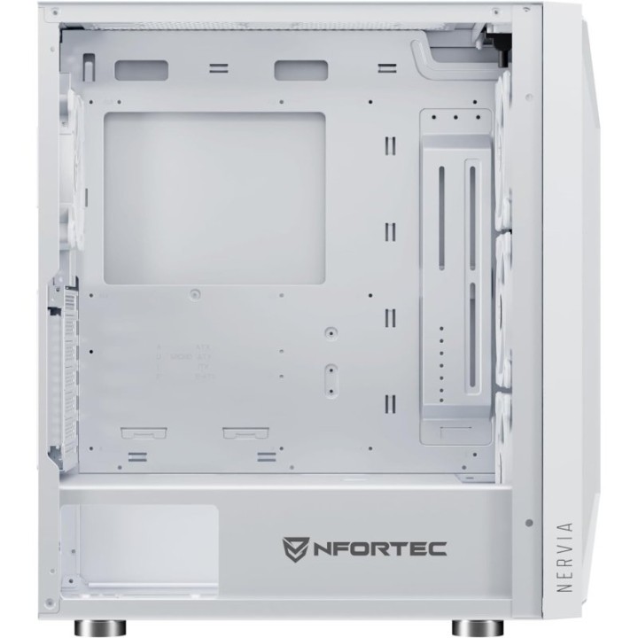 Nfortec Nervia ARGB Torre ATX Frontal Mallado 3D Cristal Templado 4 Ventiladores Blanca