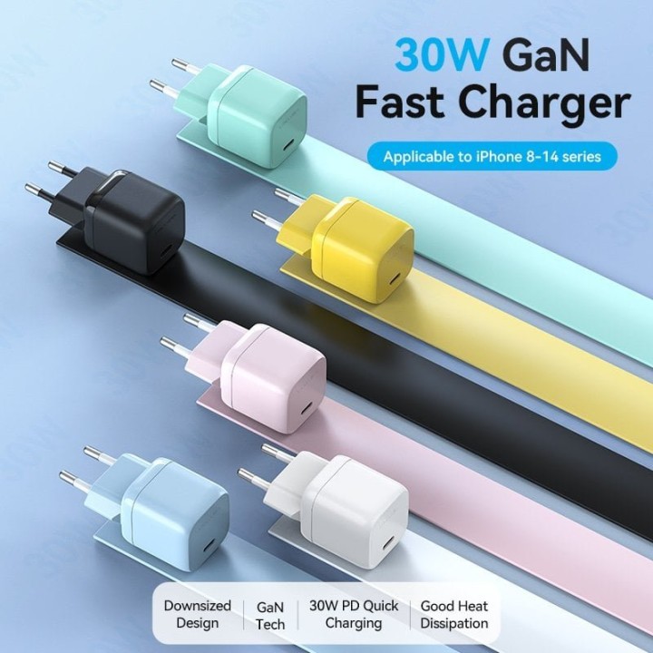 Vention FAKP0-EU Cargador de Pared PD USB-C 30W Rosa