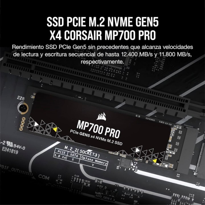 Corsair MP700 Pro 1TB Disco SSD NVMe 2.0 M.2 PCIe Gen5 x4
