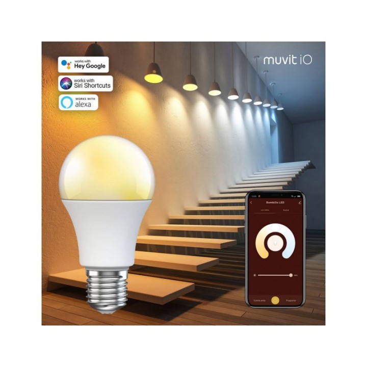 Muvit iO Bombilla Inteligente Luz Cálida Regulable 800 lm Blanco