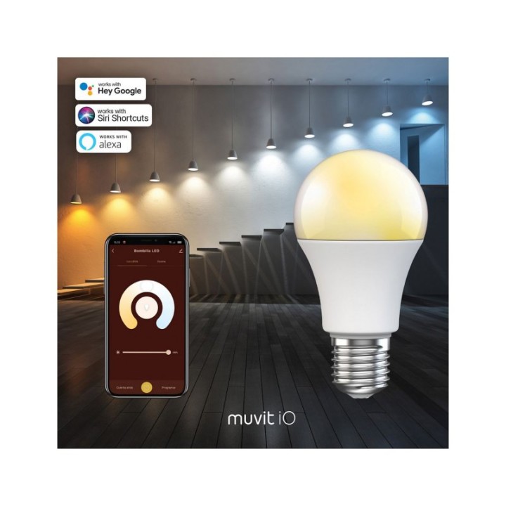 Muvit iO Bombilla Inteligente Luz Cálida Regulable 800 lm Blanco