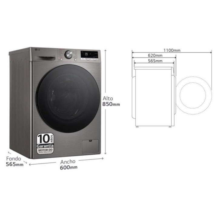 LG Serie 700 F4WR7010AGS Lavadora Carga Frontal 10Kg A Acero Inoxidable