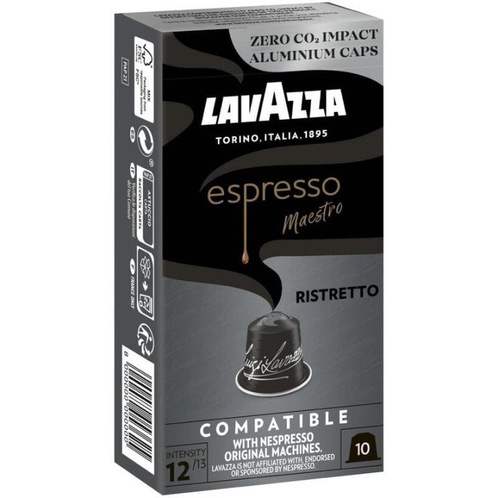 Lavazza Espresso Maestro Ristretto Cápsulas para Cafeteras Nespresso Caja de 10 Unidades