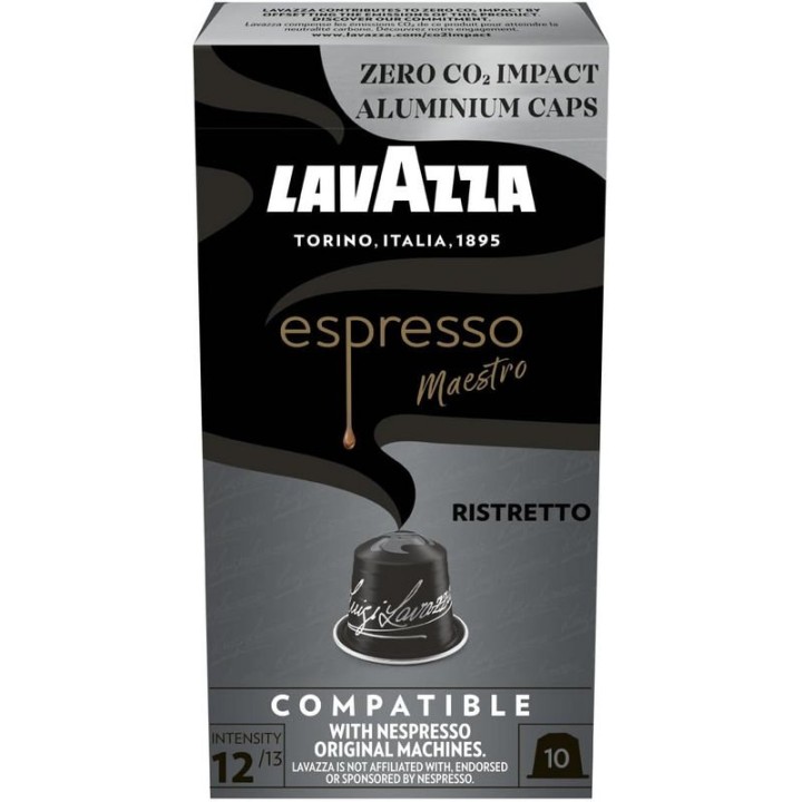 Lavazza Espresso Maestro Ristretto Cápsulas para Cafeteras Nespresso Caja de 10 Unidades