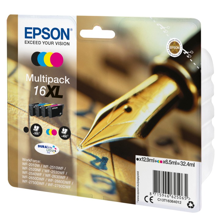 Tinta Epson 16XL T1636 Pack Negro/Color (C13T16364012)