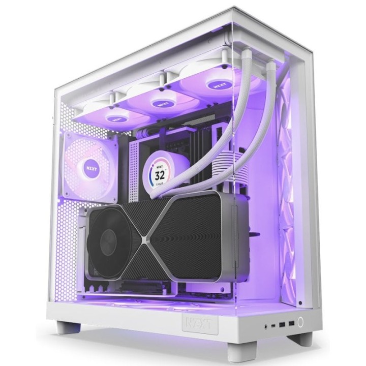 NZXT H6 Flow RGB Mid Tower Cristal Templado USB-C Blanca