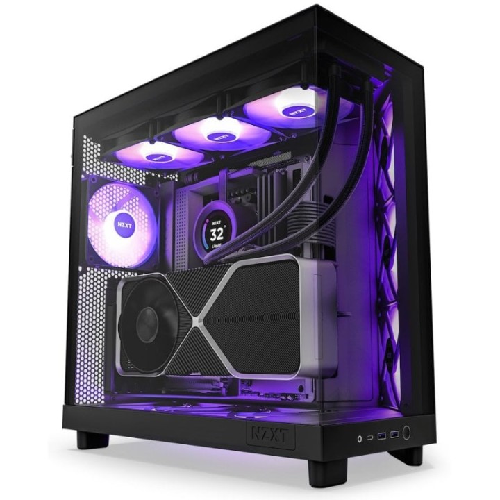 NZXT H6 Flow RGB Mid Tower Cristal Templado USB-C Negra