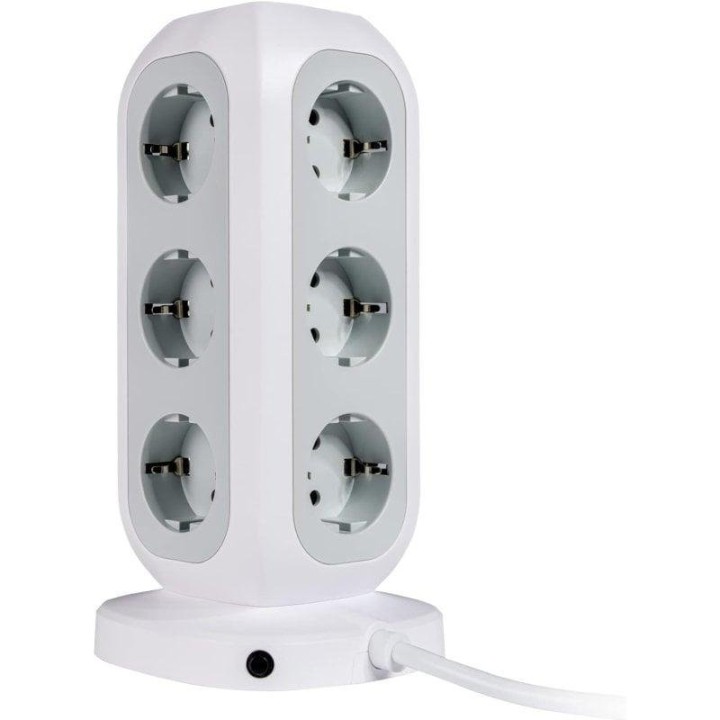 Verbatim UE EUPT-01 Torre de Alimentación Multienchufe con 11 tomas CA, 2 USB-C y 2 USB-A