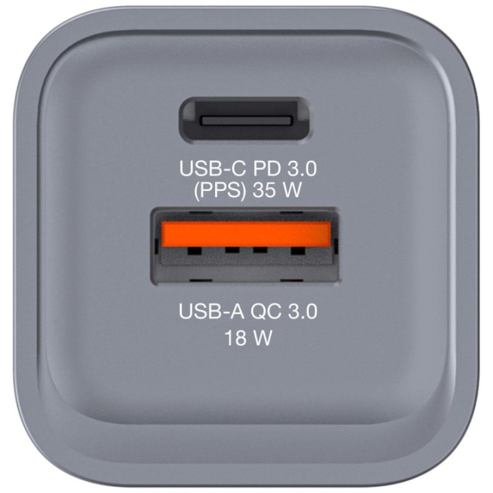 Verbatim GNC-35 Cargador GaN 35W Carga Rápida Gris
