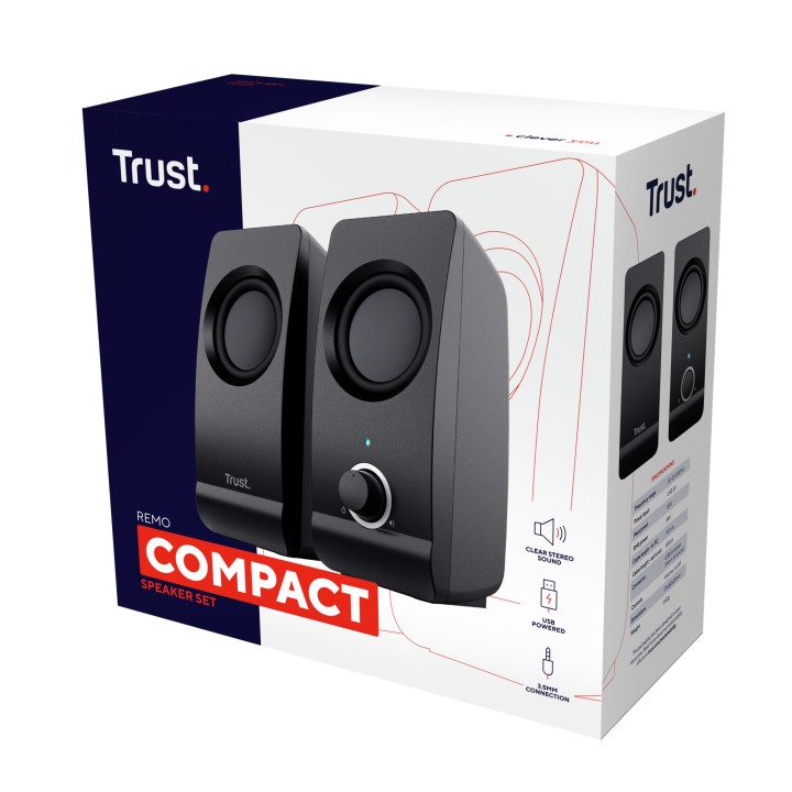 Altavoces Trust Remo 2.0 8W 3.5mm Negros (17595)