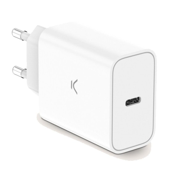 Ksix Cargador De Red PD Carga Ultra Rápida 30W USB-C 1m Blanco