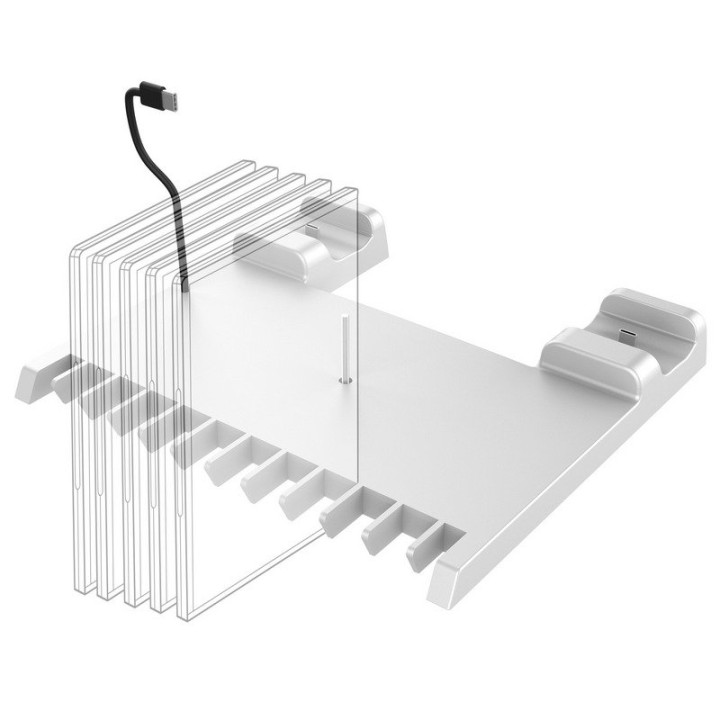 Nacon Soporte para Juegos y Auriculares con Cargador para Mandos DualSense de PS5 Blanco
