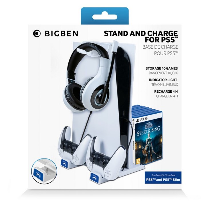 Nacon Soporte para Juegos y Auriculares con Cargador para Mandos DualSense de PS5 Blanco