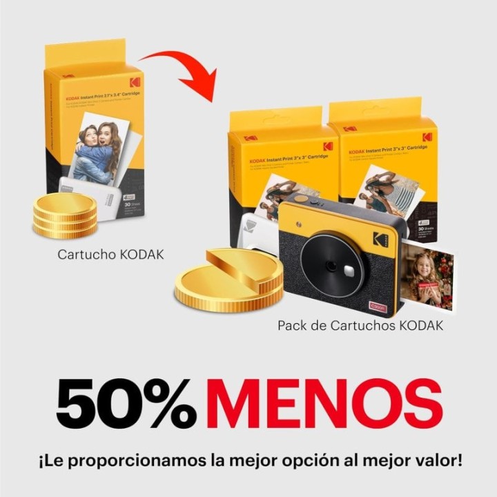 Kodak Mini Shot 3 Retro Cámara + Impresora Fotográfica Instantánea 2 En 1 Amarilla