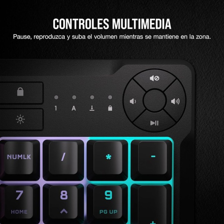 Corsair K55 CORE RGB Teclado Gaming Retroiluminado Negro