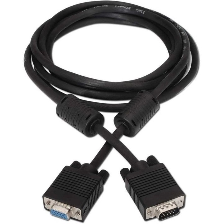 Ociodual Cable SVGA MAcho/Hembra con Ferrita 3m Negro