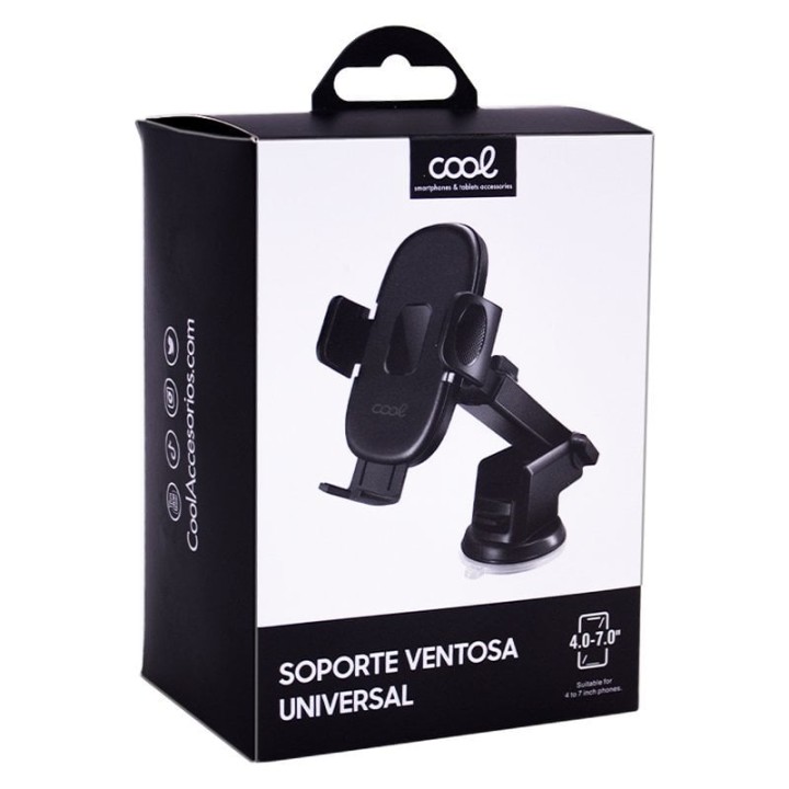 Cool Ventosa One Click Soporte Universal Móvil para Coche Negro
