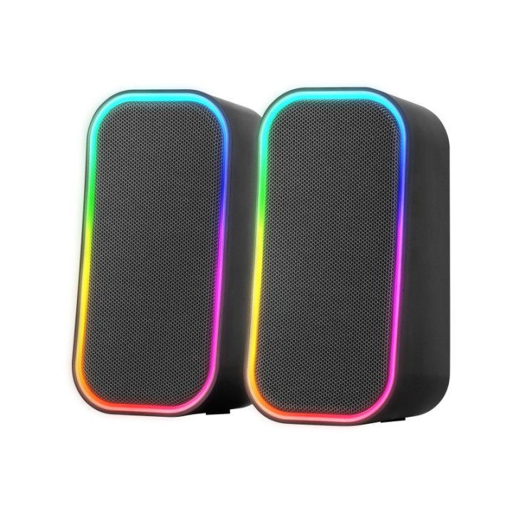 Mars Gaming MS-OM Altavoces Gaming RGB 20w Bluetooth 5.3 Caja Control Volumen Negro