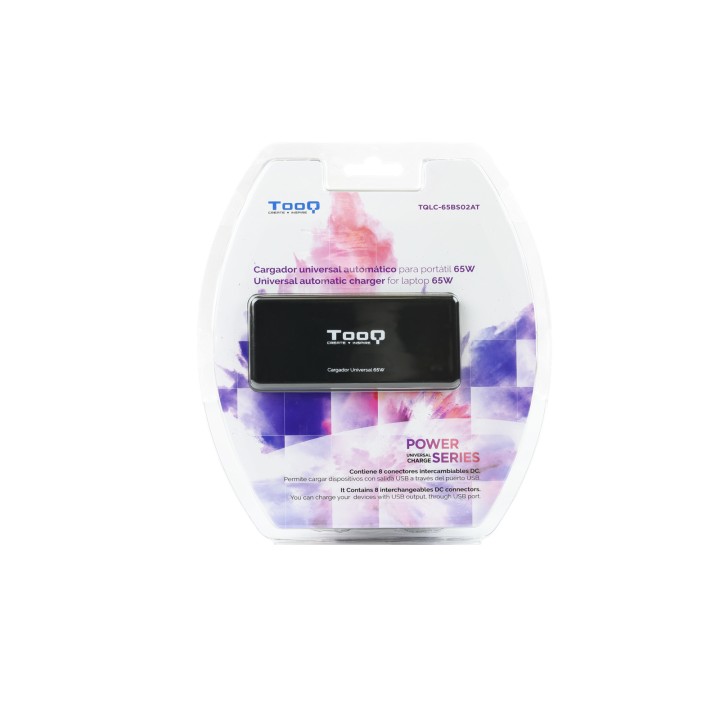 Cargador TooQ 65W 8 DC 1xUSB Negro (TQLC-65BS02AT)