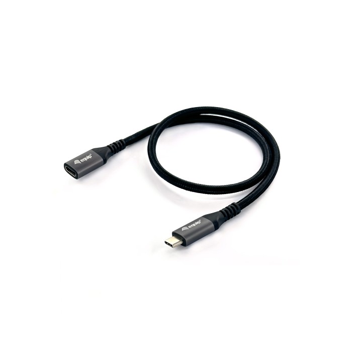 Cable EQUIP USB-C/M a USB-C/H 1m Negro (EQ128371)