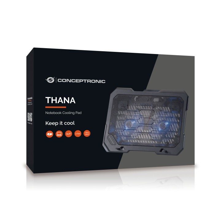 Base Refrigeración CONCEPTRONIC 15.6" Negra (THANA01B)