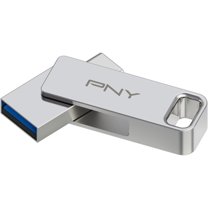 PNY DUO LINK Unidad Flash USB-A/USB-C 128GB Acero Inoxidable