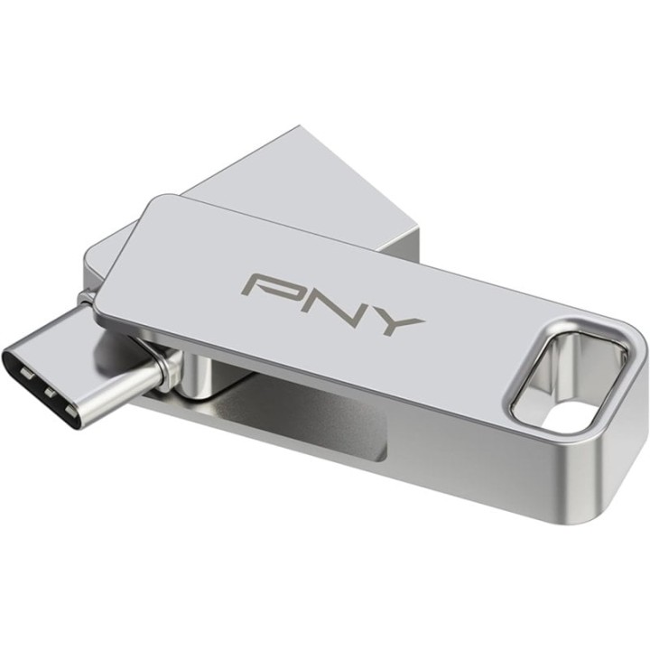 PNY DUO LINK Unidad Flash USB-A/USB-C 64GB Acero Inoxidable