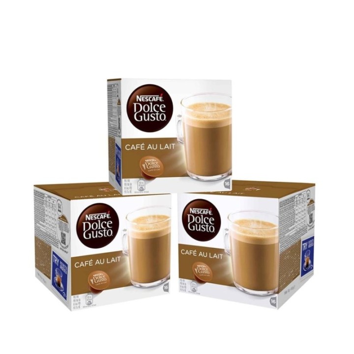 Nescafé Dolce Gusto Café con Leche Pack 3 Cajas de 16 Cápsulas