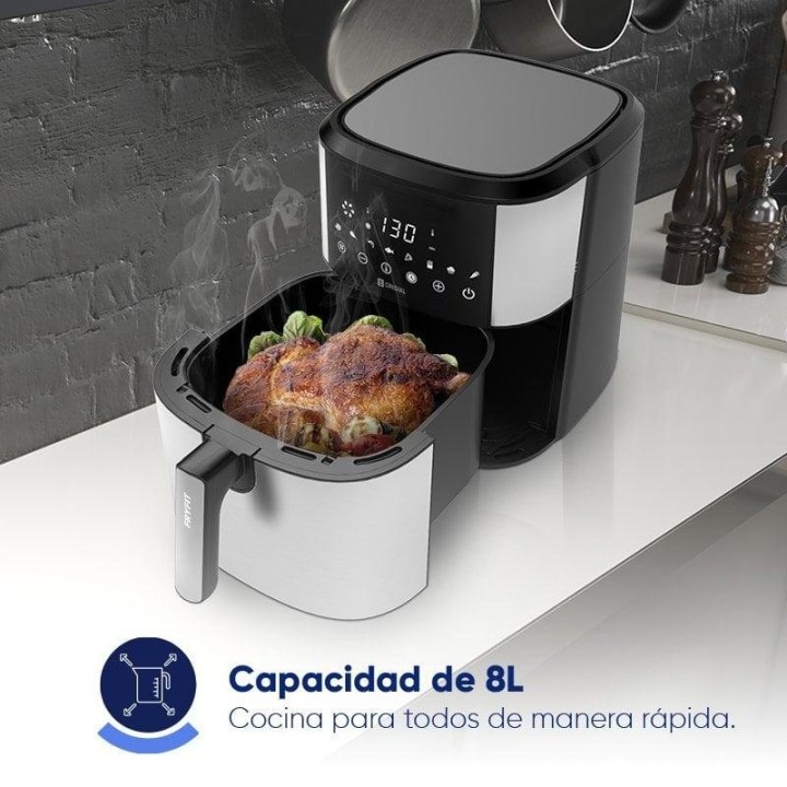 Origial FRYFIT 8L Freidora de Aire 8L 1700W Acero Inoxidable