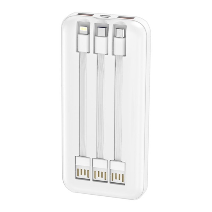 Cool Power Bank 10.000 mAh Carga Rápida 22.5W 3 Cables Blanca