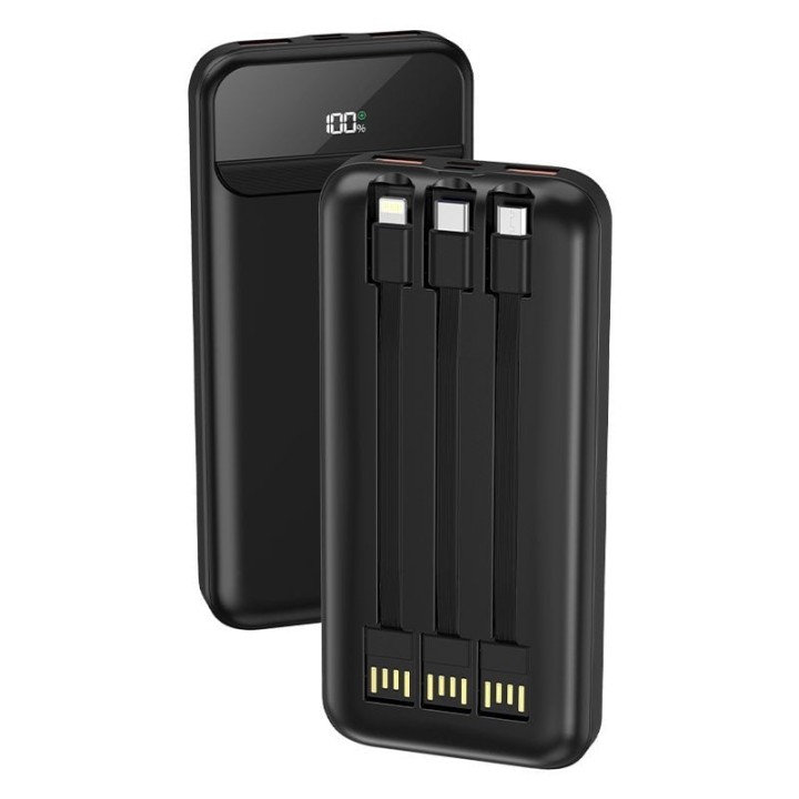 Cool Power Bank 10.000 mAh Carga Rápida 22.5W 3 Cables Negro