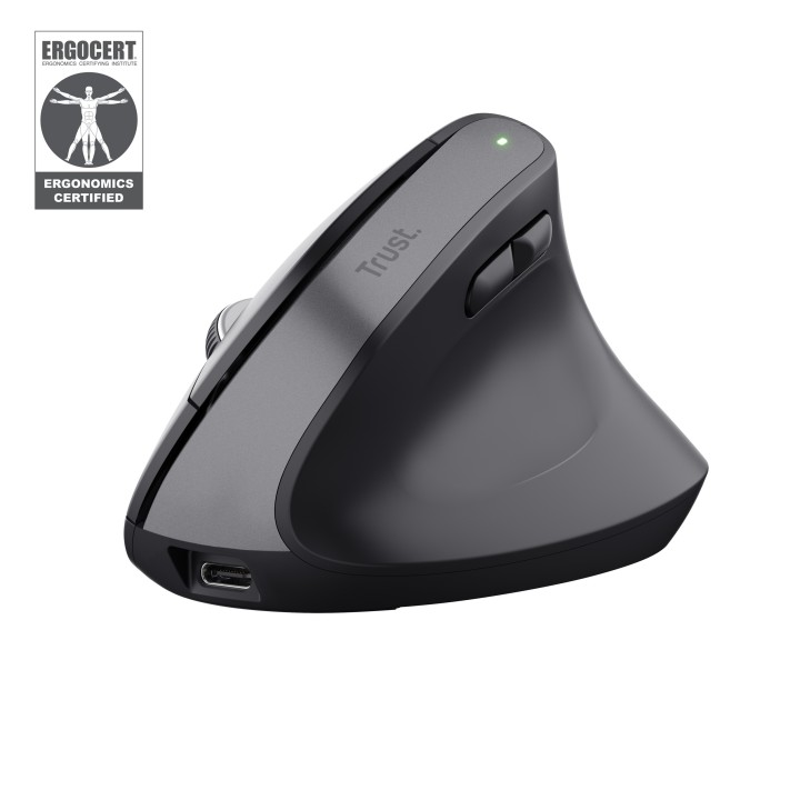 Ratón Vertical Trust Bayo+ Óptico RF BT Negro (25146)