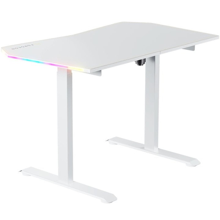 Forgeon Battleground Mesa Gaming Regulable en Altura con Motor 120x70cm RGB Blanca