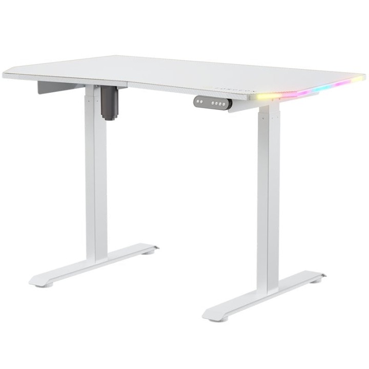 Forgeon Battleground Mesa Gaming Regulable en Altura con Motor 120x70cm RGB Blanca
