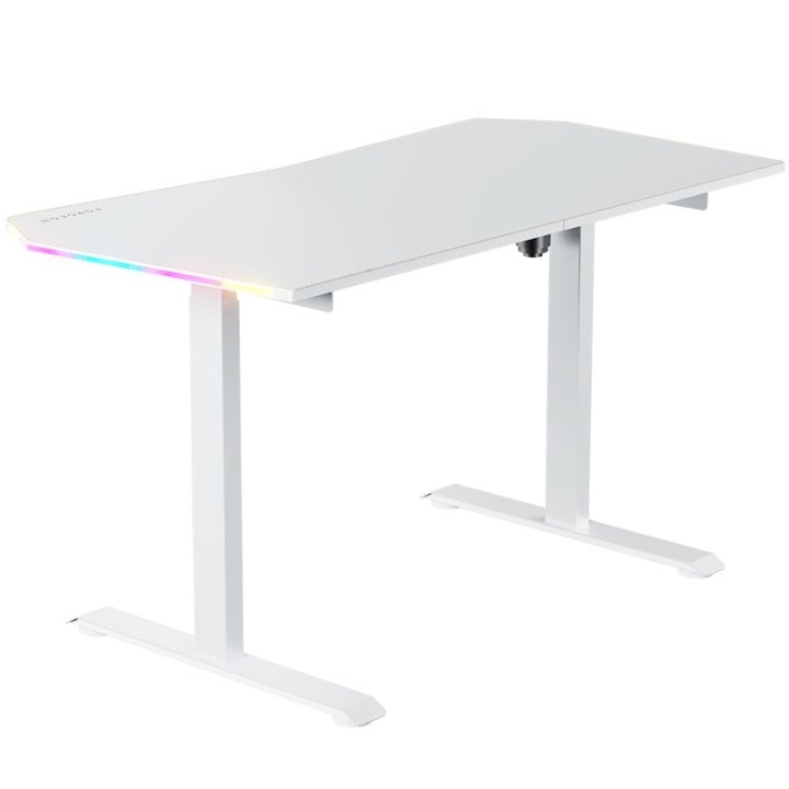 Forgeon Battleground Mesa Gaming Regulable en Altura con Motor 140x70cm RGB Blanca