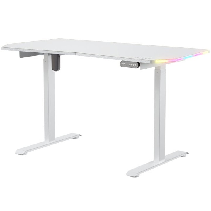 Forgeon Battleground Mesa Gaming Regulable en Altura con Motor 140x70cm RGB Blanca